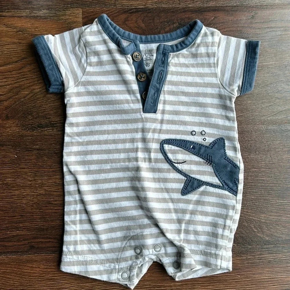 Carter's Baby One-Piece with Shark | Baby Shark | Carter's Newborn Clothes | - Picture 2 of 8